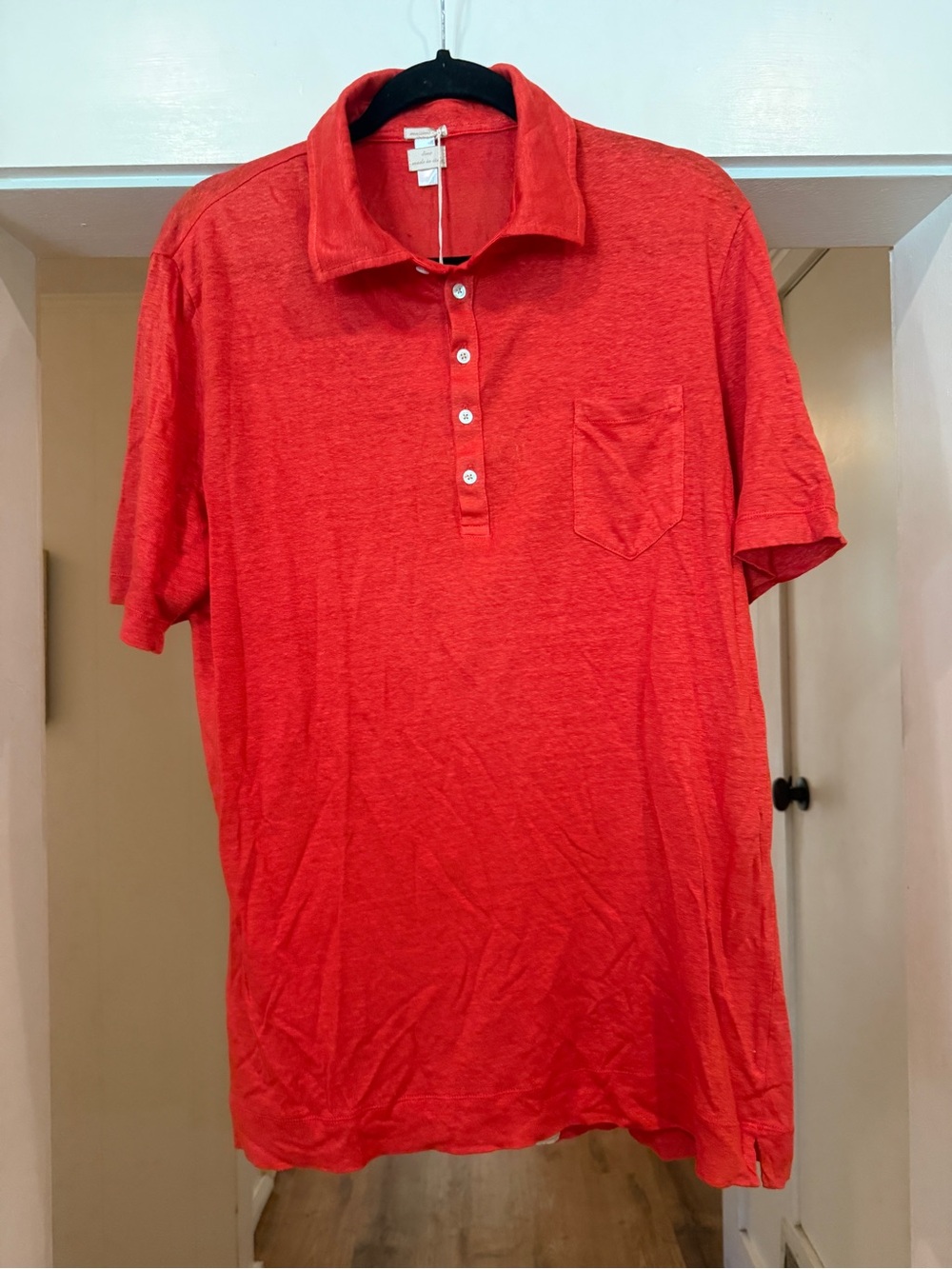 Massimo Red Short-Sleeve Polo with Chest Pocket